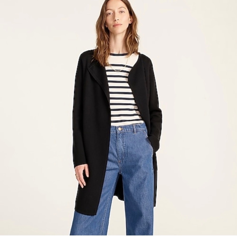 J. Crew Black Juliette Collarless Sweater Cardigan